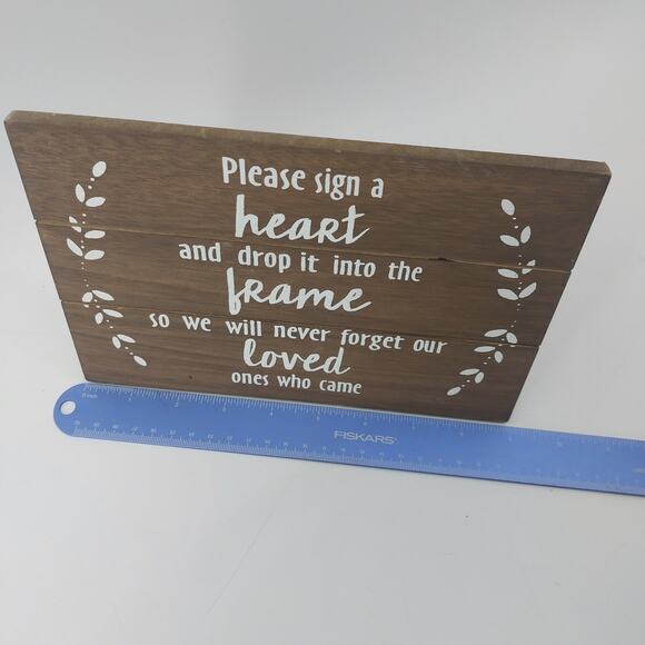 Ring Box & Drop a Heart Sign Wooden Rustic Love Romantic Wedding - Picture 5 of 15